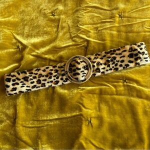 Vintage Soft Fluffy Leopard Belt Medium 30” - 32”